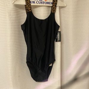 Cheryl creations cheetah strap bathing suit.